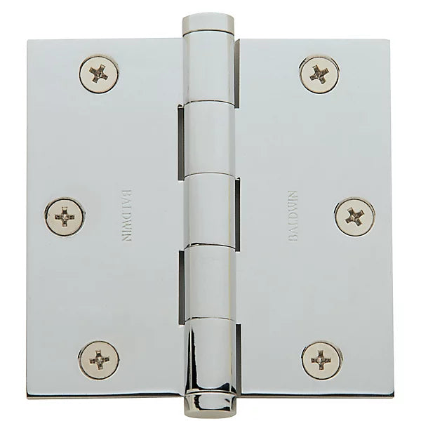 Baldwin Estate 1035 3.5" Square Corner Hinge in Polished Chrome finish