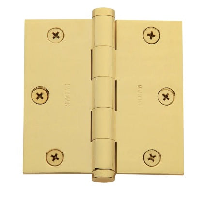 Baldwin Estate 1035 3.5" Square Corner Hinge in Unlacquered Brass finish