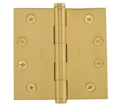 Baldwin Estate 1040 4" Square Corner Hinge in Lifetime Satin Brass finish