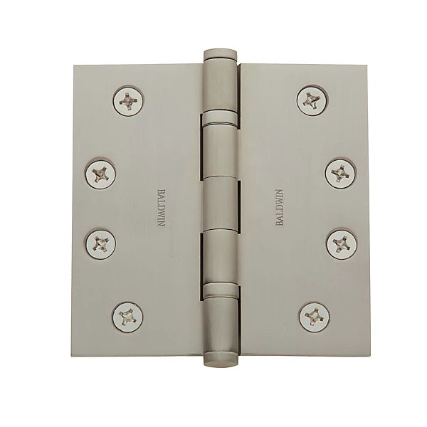 Baldwin Estate 1040 4" Square Corner Hinge in Lifetime Satin Nickel finish