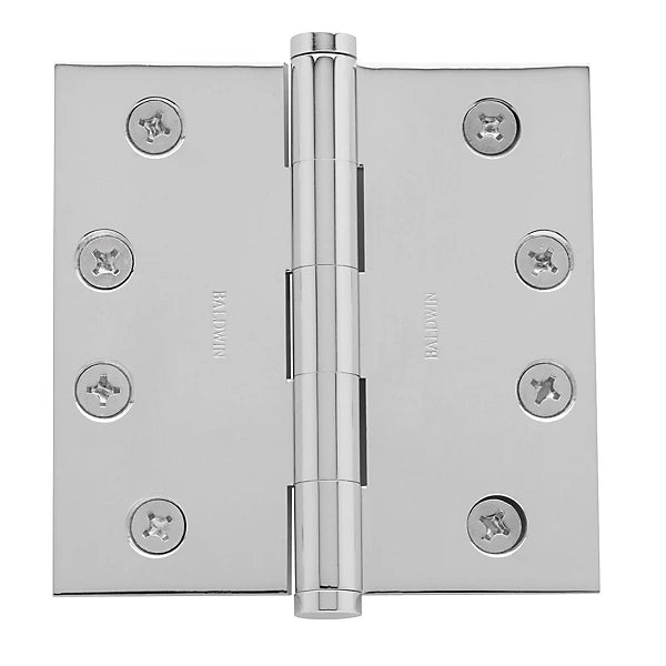 Baldwin Estate 1040 4" Square Corner Hinge in Polished Chrome finish