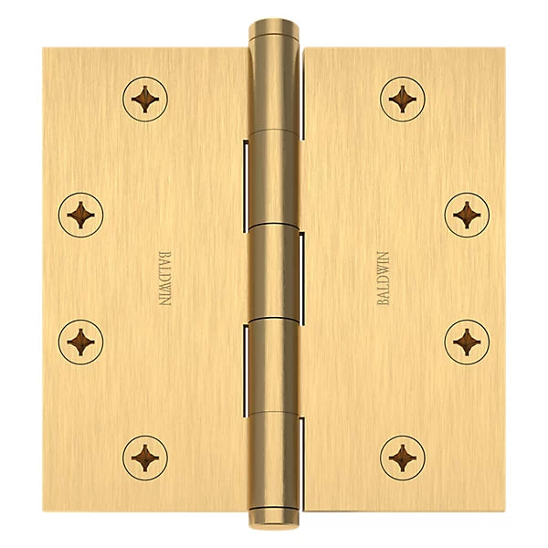 Baldwin Estate 1045 4.5" Square Corner Hinge in Lifetime Satin Brass finish