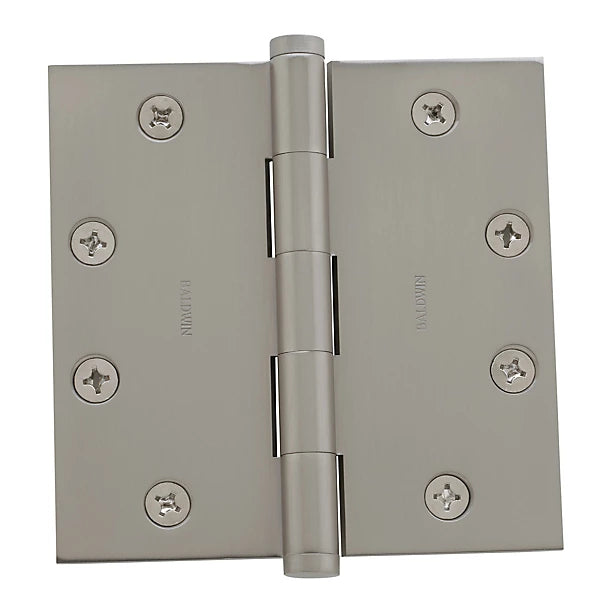 Baldwin Estate 1045 4.5" Square Corner Hinge in Lifetime Satin Nickel finish