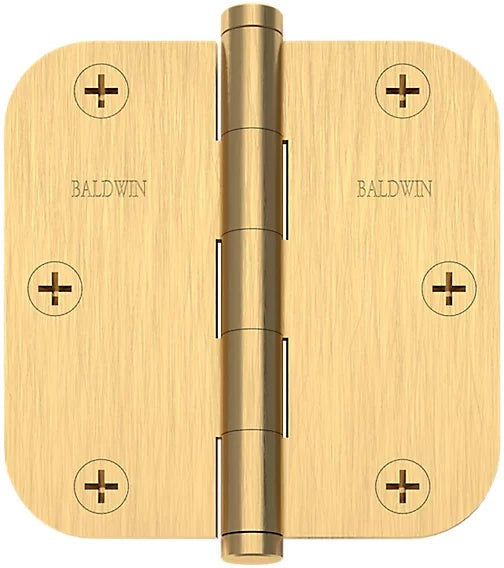 Baldwin Estate 1135 5/8" Radius Corner Hinge in Lifetime Satin Brass finish