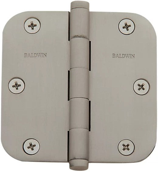 Baldwin Estate 1135 5/8" Radius Corner Hinge in Lifetime Satin Nickel finish