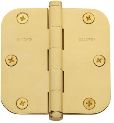 Baldwin Estate 1135 5/8" Radius Corner Hinge in Unlacquered Brass finish