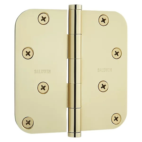 Baldwin Estate 1140 5/8" Radius Corner Hinge in Lifetime Polished Brass finish