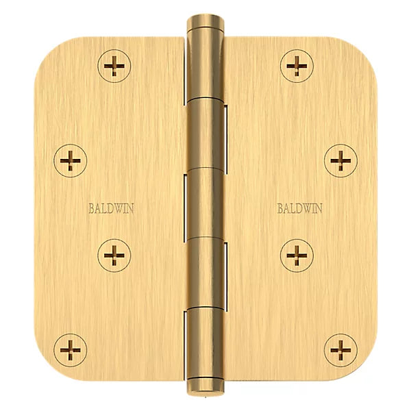 Baldwin Estate 1140 5/8" Radius Corner Hinge in Lifetime Satin Brass finish