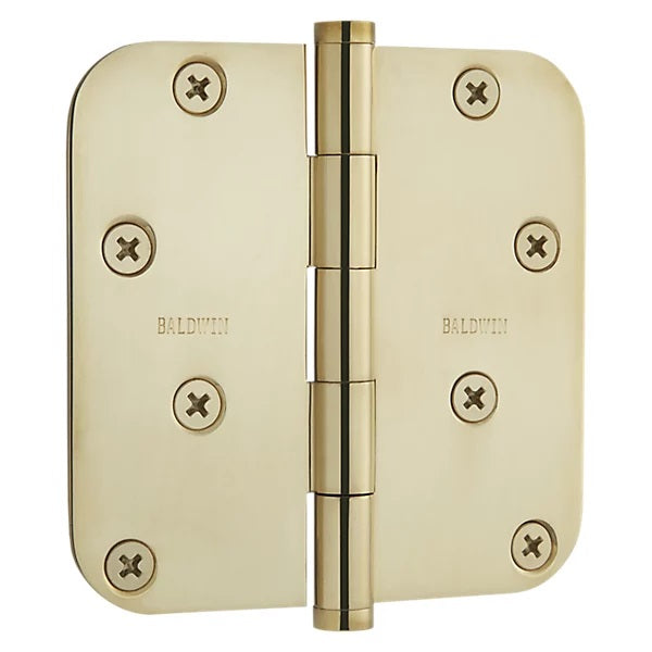 Baldwin Estate 1140 5/8" Radius Corner Hinge in Unlacquered Brass finish