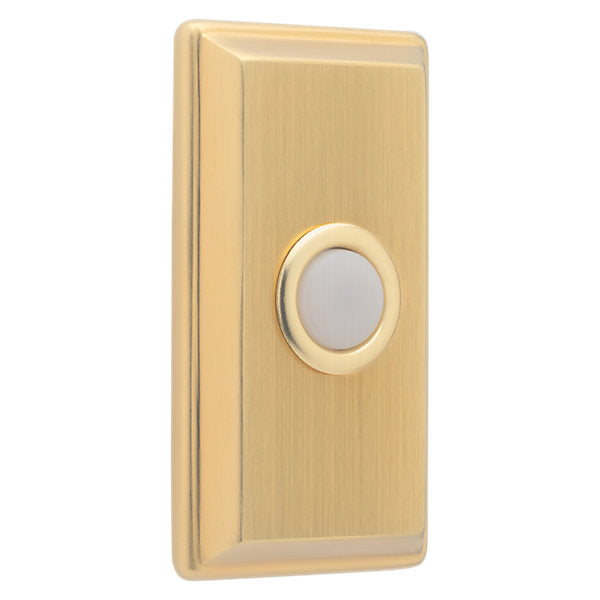 Baldwin Estate 4860 Rectangular Bell Button in Lifetime Satin Brass finish