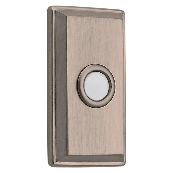 Baldwin Estate 4860 Rectangular Bell Button in Lifetime Satin Nickel finish