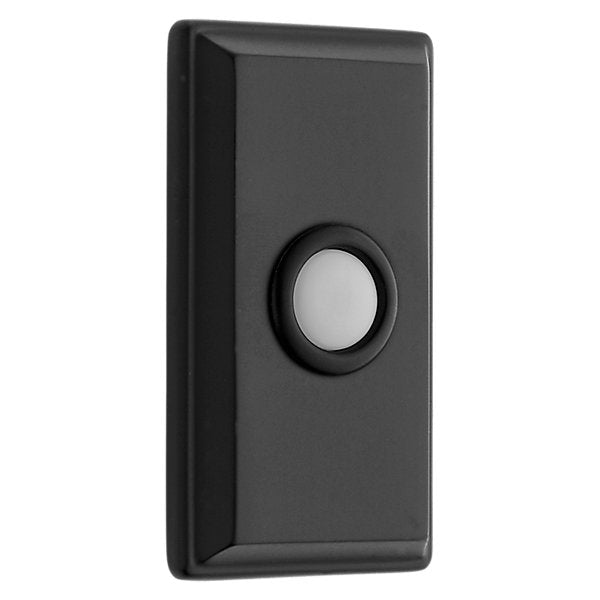 Baldwin Estate 4860 Rectangular Bell Button in Satin Black finish