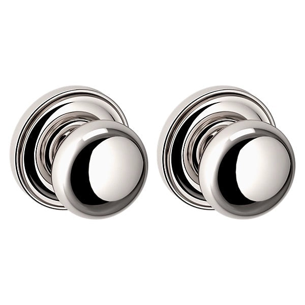 Baldwin Estate 5000 Full Dummy Knob with 5048 Rose in Lifetime Polished Nickel finish