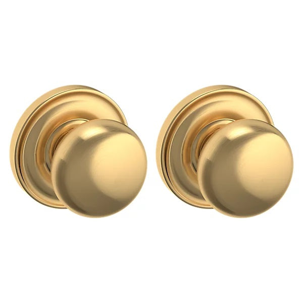 Baldwin Estate 5000 Full Dummy Knob with 5048 Rose in Lifetime Satin Brass finish