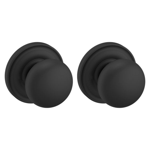 Baldwin Estate 5000 Full Dummy Knob with 5048 Rose in Satin Black finish