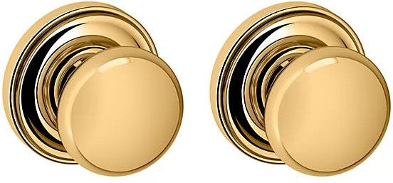 Baldwin Estate 5000 Full Dummy Knob with 5048 Rosette in Lifetime Polished Brass finish