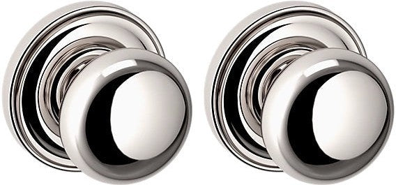 Baldwin Estate 5000 Full Dummy Knob with 5048 Rosette in Lifetime Polished Nickel finish