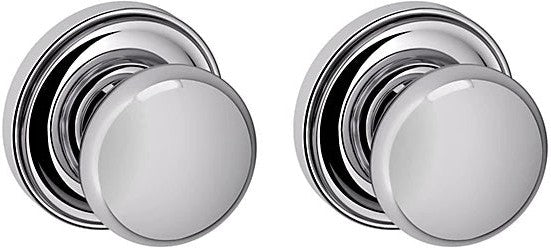 Baldwin Estate 5000 Full Dummy Knob with 5048 Rosette in Polished Chrome finish