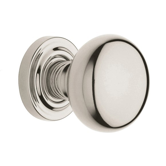 Baldwin Estate 5000 Half Dummy Knob with 5048 Rose in Lifetime Polished Nickel finish