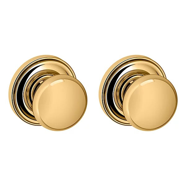 Baldwin Estate 5000 Passage Knob with 5048 Rose in Unlacquered Brass finish