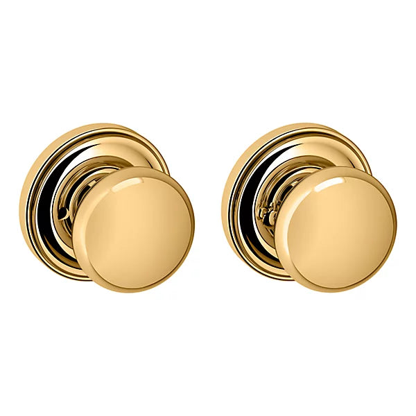 Baldwin Estate 5000 Privacy Knob with 5048 Rose in Lifetime Polished Brass finish