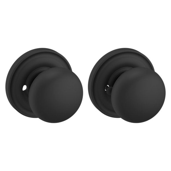 Baldwin Estate 5000 Privacy Knob with 5048 Rose in Satin Black finish