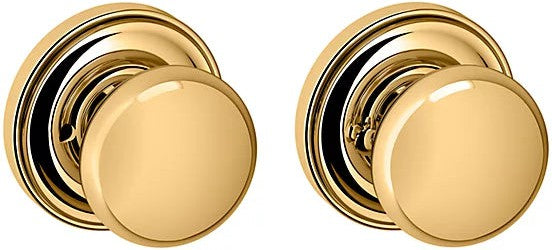 Baldwin Estate 5000 Privacy Knob with 5048 Rosette in Lifetime Polished Brass finish