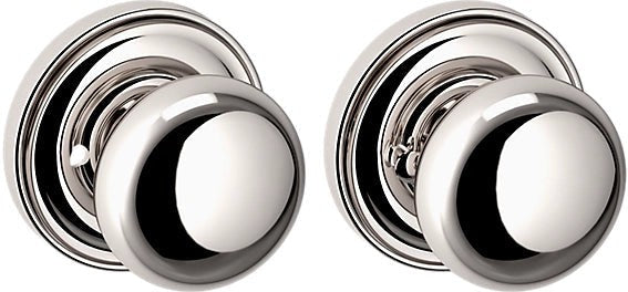 Baldwin Estate 5000 Privacy Knob with 5048 Rosette in Lifetime Polished Nickel finish