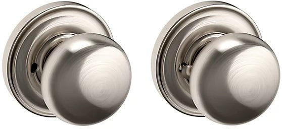 Baldwin Estate 5000 Privacy Knob with 5048 Rosette in Lifetime Satin Nickel finish