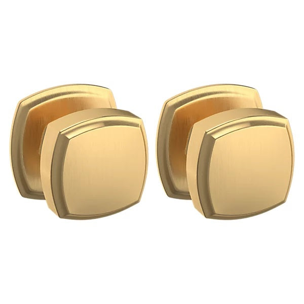 Baldwin Estate 5011 Full Dummy Knob with 5058 Rose in Lifetime Satin Brass finish