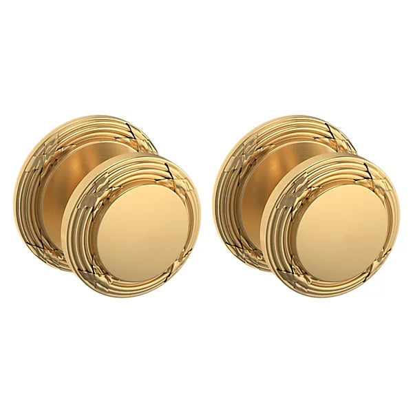 Baldwin Estate 5013 Full Dummy Knob with 5021 Rose in Lifetime Satin Brass finish