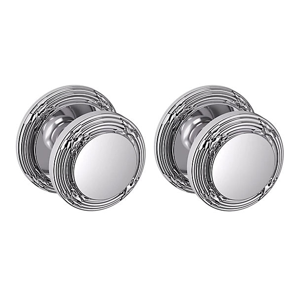 Baldwin Estate 5013 Full Dummy Knob with 5021 Rose in Polished Chrome finish