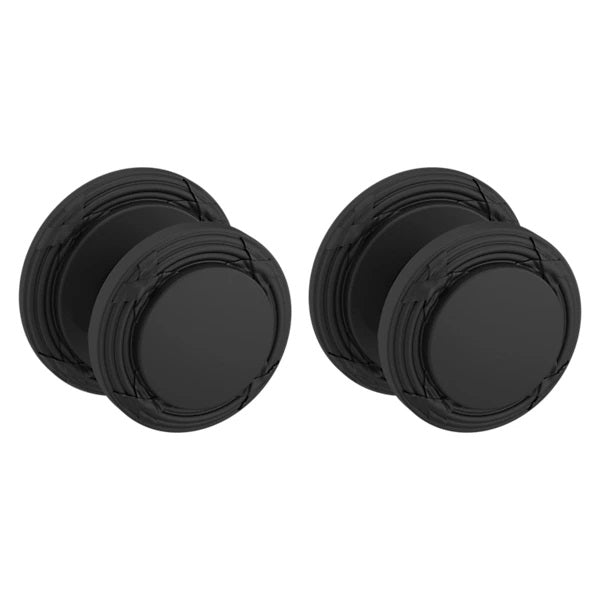 Baldwin Estate 5013 Full Dummy Knob with 5021 Rose in Satin Black finish