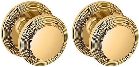 Baldwin Estate 5013 Full Dummy Knob with 5021 Rosette in Lifetime Polished Brass finish