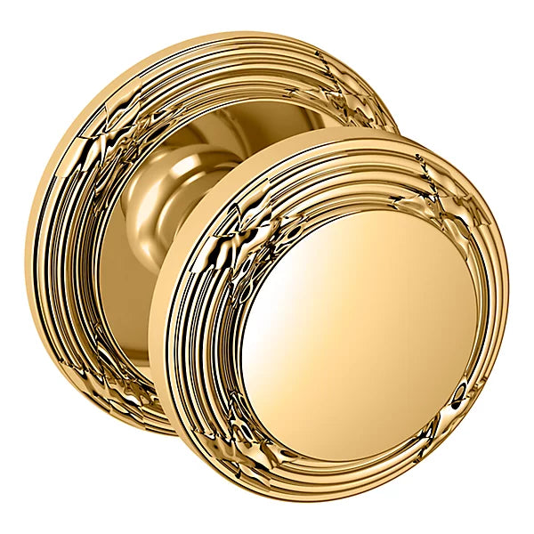 Baldwin Estate 5013 Half Dummy Knob with 5021 Rose in Lifetime Polished Brass finish