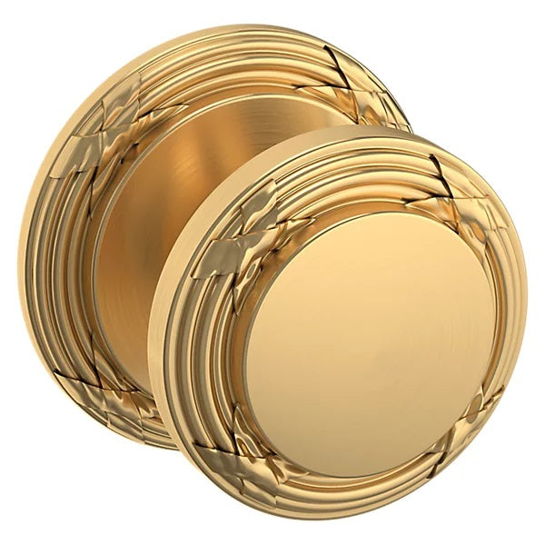 Baldwin Estate 5013 Half Dummy Knob with 5021 Rose in Lifetime Satin Brass finish