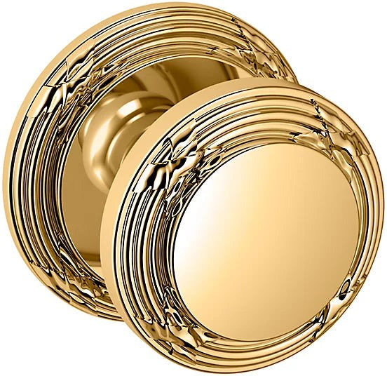 Baldwin Estate 5013 Half Dummy Knob with 5021 Rosette in Lifetime Polished Brass finish