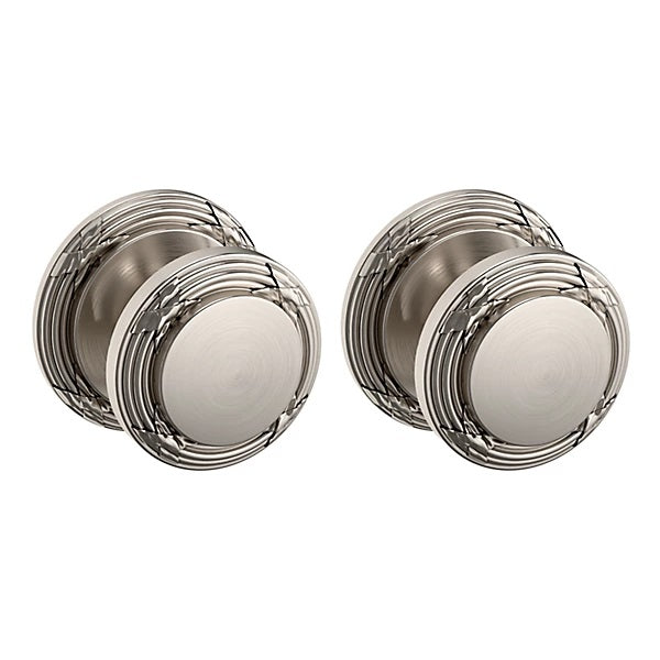 Baldwin Estate 5013 Passage Knob with 5021 Rose in Lifetime Satin Nickel finish