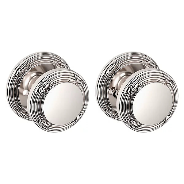 Baldwin Estate 5013 Privacy Knob with 5021 Rose in Lifetime Polished Nickel finish