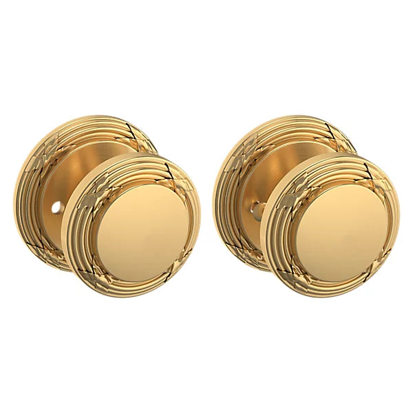 Baldwin Estate 5013 Privacy Knob with 5021 Rose in Lifetime Satin Brass finish