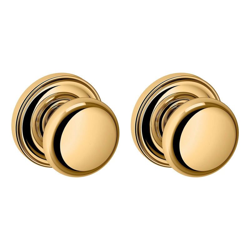 Baldwin Estate 5015 Full Dummy Knob with 5048 Rose in Lifetime Polished Brass finish