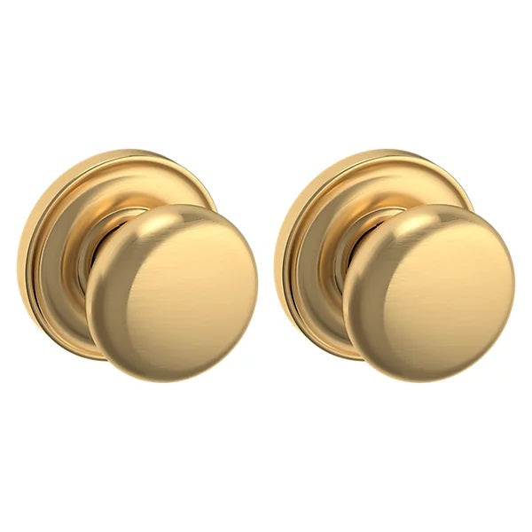 Baldwin Estate 5015 Full Dummy Knob with 5048 Rose in Lifetime Satin Brass finish