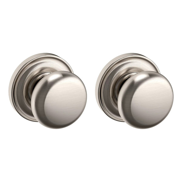 Baldwin Estate 5015 Full Dummy Knob with 5048 Rose in Lifetime Satin Nickel finish