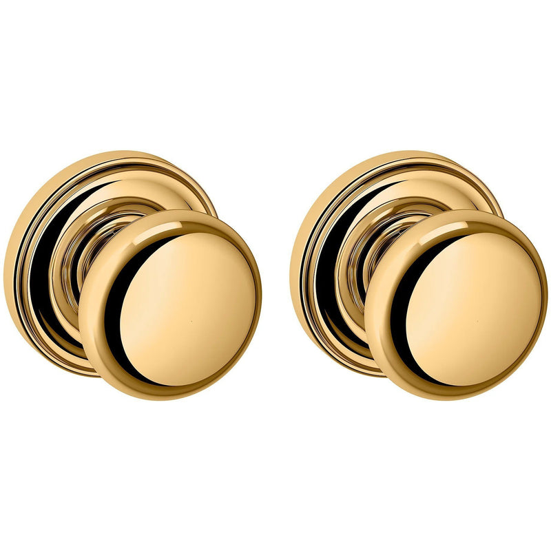 Baldwin Estate 5015 Full Dummy Knob with 5048 Rosette in Lifetime Polished Brass finish