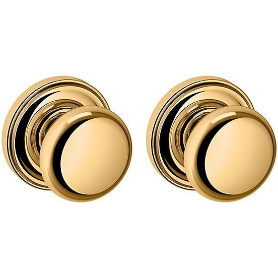 Baldwin Estate 5015 Full Dummy Knob with 5048 Rosette in Unlacquered Brass finish