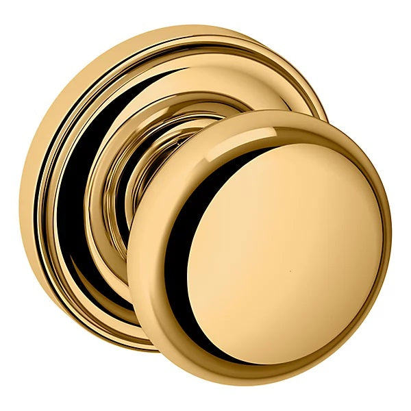 Baldwin Estate 5015 Half Dummy Knob with 5048 Rose in Lifetime Polished Brass finish