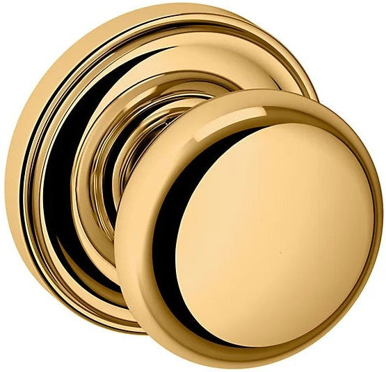 Baldwin Estate 5015 Half Dummy Knob with 5048 Rosette in Lifetime Polished Brass finish