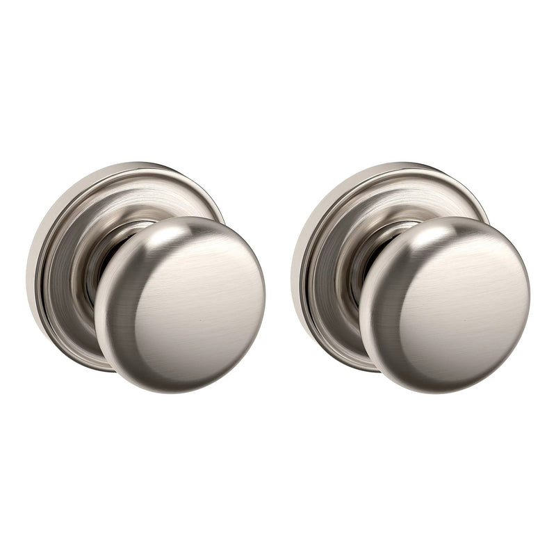 Baldwin Estate 5015 Passage Knob with 5048 Rose in Lifetime Satin Nickel finish