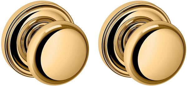 Baldwin Estate 5015 Passage Knob with 5048 Rosette in Lifetime Polished Brass finish