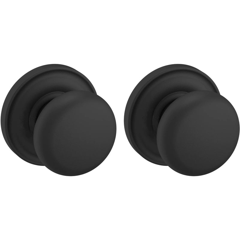 Baldwin Estate 5015 Passage Knob with 5048 Rosette in Satin Black finish